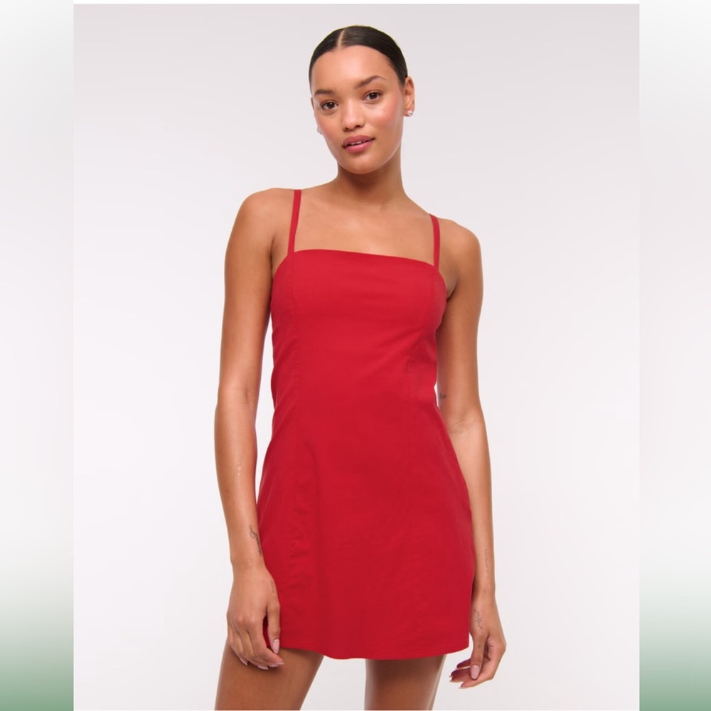 Abercrombie & Fitch Bra-Free Everyday Skort, Vivid Red, Large, Petite, No wear